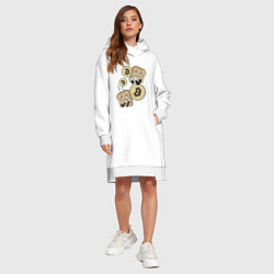 Женское худи-платье Тостики в крипте, цвет: белый — фото 2