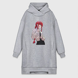 Женское худи-платье Просто Макима с галстуком, цвет: меланж