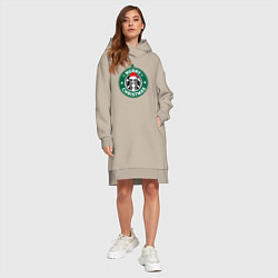 Женское худи-платье Счастливого Рождества Starbucks, цвет: миндальный — фото 2
