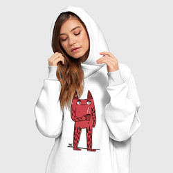 Женское худи-платье Кот босс, цвет: белый — фото 2