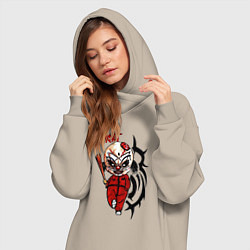 Женское худи-платье Slipknot fan, цвет: миндальный — фото 2