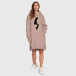 Женское худи-платье Силуэт Майкла Джексона - Minimalism, цвет: пыльно-розовый — фото 2