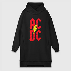 Женская толстовка-платье AC DC logo