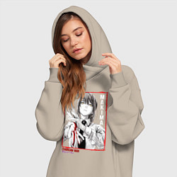 Женское худи-платье Макима Человек Бензопила, цвет: миндальный — фото 2