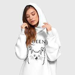 Женское худи-платье Queen - rock cat, цвет: белый — фото 2