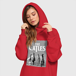 Женское худи-платье The Catles - joke, цвет: красный — фото 2