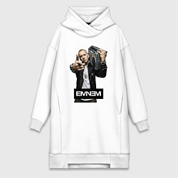 Женское худи-платье Eminem boombox, цвет: белый