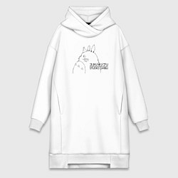 Женское худи-платье Тоторо Studio Ghibli, цвет: белый