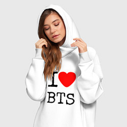 Женское худи-платье I love BTS, цвет: белый — фото 2