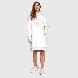 Женское худи-платье Пентаграмма непереносимости лактозы, цвет: белый — фото 2