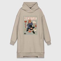 Женское худи-платье Пауэр из Chainsaw Man, цвет: миндальный