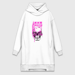Женское худи-платье Hooligan skull, цвет: белый