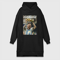 Женская толстовка-платье Lionel Messi - world champion - Argentina