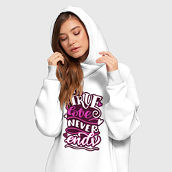 Женское худи-платье True love title, цвет: белый — фото 2