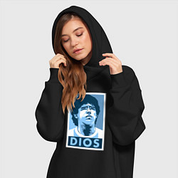 Женское худи-платье Dios Maradona, цвет: черный — фото 2