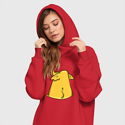 Женское худи-платье Желтый слон обиделся, цвет: красный — фото 2