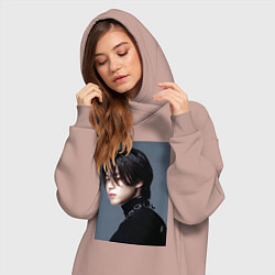 Женское худи-платье Dark side Jimin, цвет: пыльно-розовый — фото 2