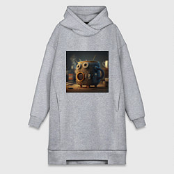 Женское худи-платье Утепленная кружка с лицом, цвет: меланж