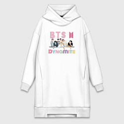 Женское худи-платье BTS Bangtan boys group, цвет: белый
