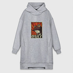 Женское худи-платье Obey frog, цвет: меланж
