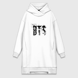 Женское худи-платье BTS logo, цвет: белый