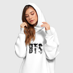 Женское худи-платье BTS logo, цвет: белый — фото 2