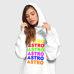 Женское худи-платье Astro color logo, цвет: белый — фото 2