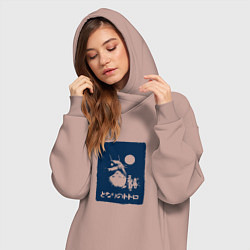Женское худи-платье Тоторо и друзья, цвет: пыльно-розовый — фото 2