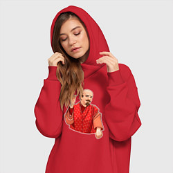Женское худи-платье Ленин в пижаме, цвет: красный — фото 2