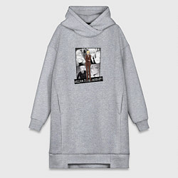 Женское худи-платье Уильям Джеймс Мориарти на фоне манги, цвет: меланж