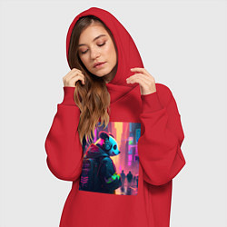 Женское худи-платье City panda, цвет: красный — фото 2