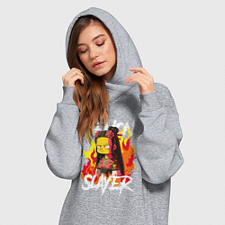 Женское худи-платье Недзуко Камадо Симпсон, цвет: меланж — фото 2