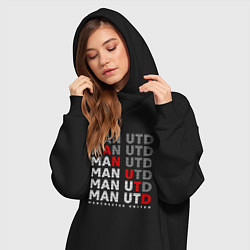 Женское худи-платье ФК Манчестер Юнайтед, цвет: черный — фото 2