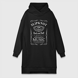 Женское худи-платье Slipknot в стиле Jack Daniels, цвет: черный