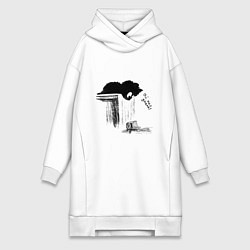 Женское худи-платье Оно упало!, цвет: белый
