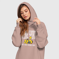 Женское худи-платье Я люблю спорт, но отдыхать люблю больше, цвет: пыльно-розовый — фото 2