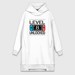 Женское худи-платье Level 8 unlocked, цвет: белый