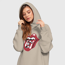 Женское худи-платье Rolling stones pills, цвет: миндальный — фото 2