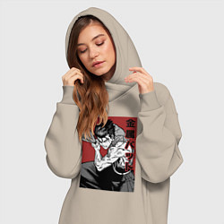 Женское худи-платье Стальная Бита, цвет: миндальный — фото 2