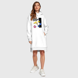 Женское худи-платье Мотивация от Гомера Симсона, цвет: белый — фото 2