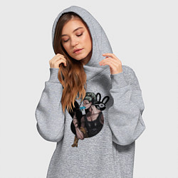 Женское худи-платье Buddha with ice cream, цвет: меланж — фото 2