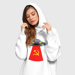 Женское худи-платье Тарелка СССР, цвет: белый — фото 2
