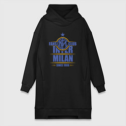 Женское худи-платье Inter Milan fans club, цвет: черный