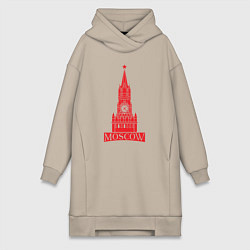 Женское худи-платье Kremlin Moscow, цвет: миндальный