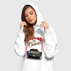 Женское худи-платье Классика автомобиль Chevrolet Impala, цвет: белый — фото 2