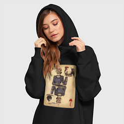 Женское худи-платье Fable III Джаспер, валет черви, цвет: черный — фото 2