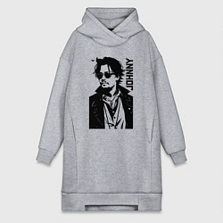 Женское худи-платье Johnny Depp - graphics, цвет: меланж