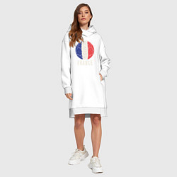 Женское худи-платье Футбол Франции, цвет: белый — фото 2