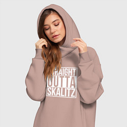 Женское худи-платье Straight outta Skalitz, цвет: пыльно-розовый — фото 2