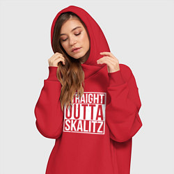 Женское худи-платье Straight outta Skalitz, цвет: красный — фото 2